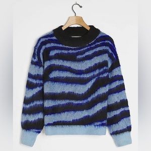 Anthropologie Salama Striped Eyelash Sweater - Small